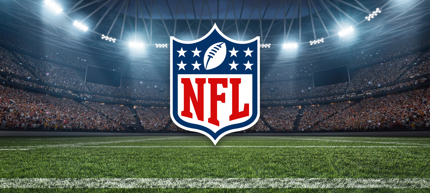 NFL Logo over a football field