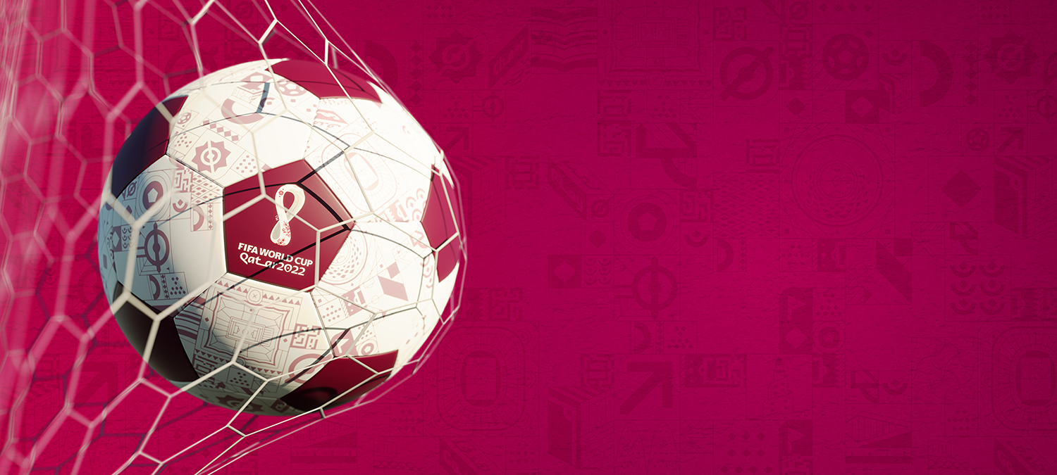 2022 FIFA World Cup Qatar soccer ball in a net