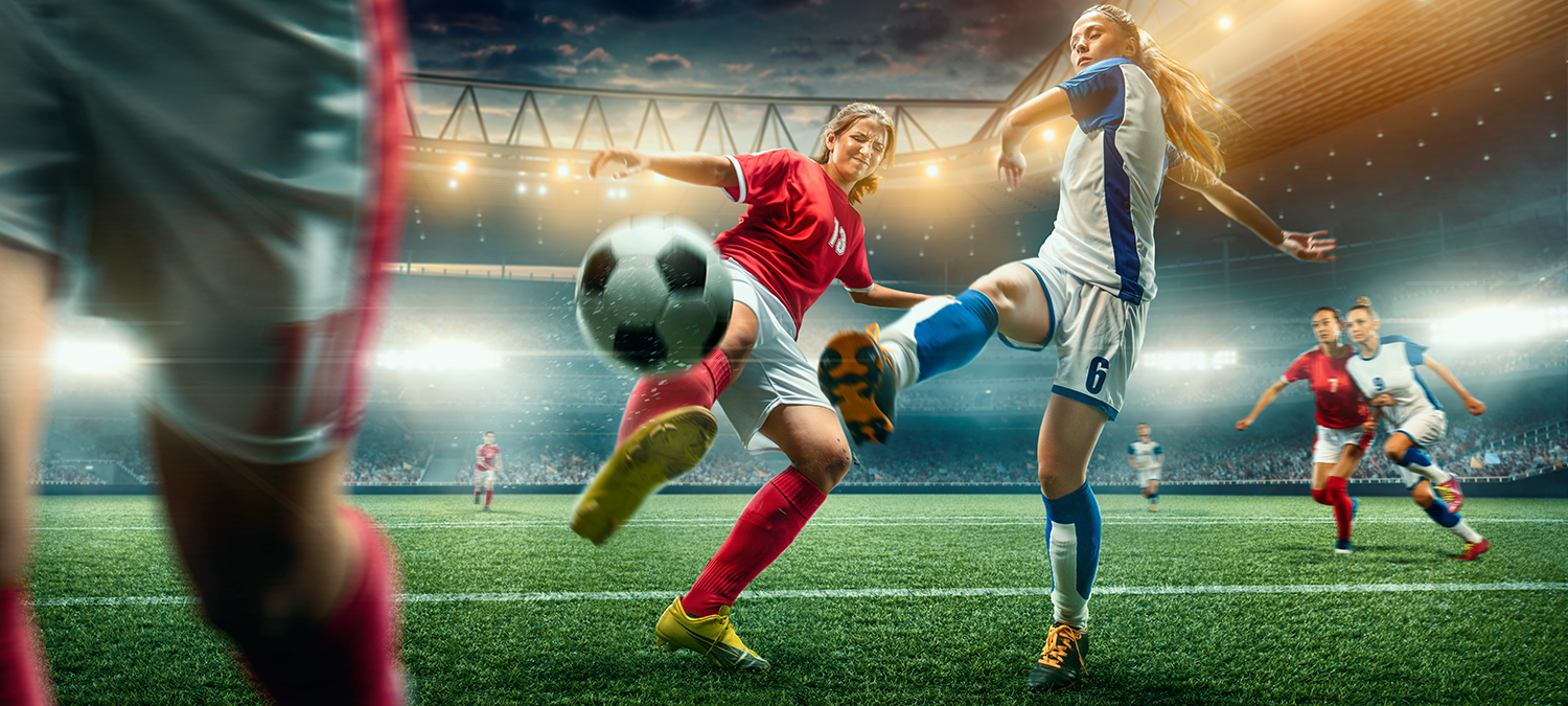 Digital art of professional women soccer