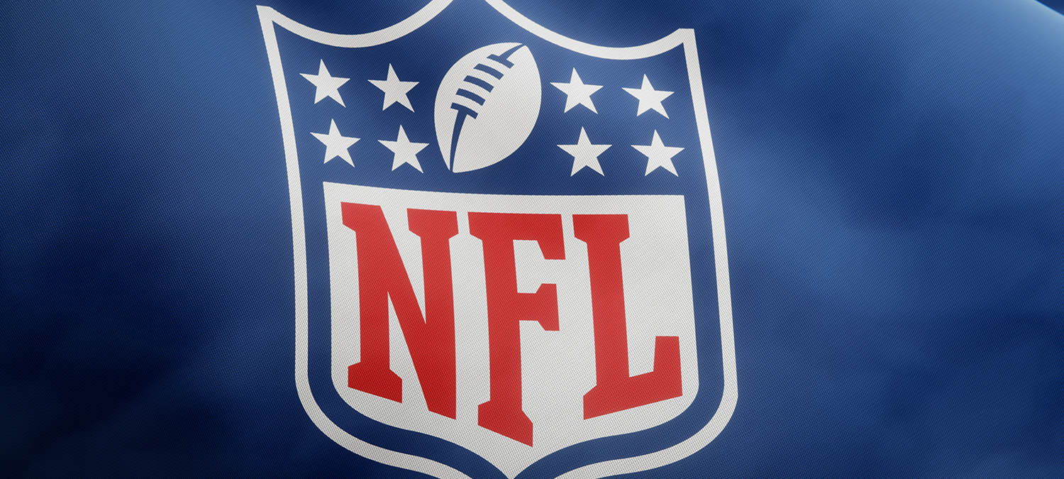 NFL logo on a fabric like background, moving in a breeze