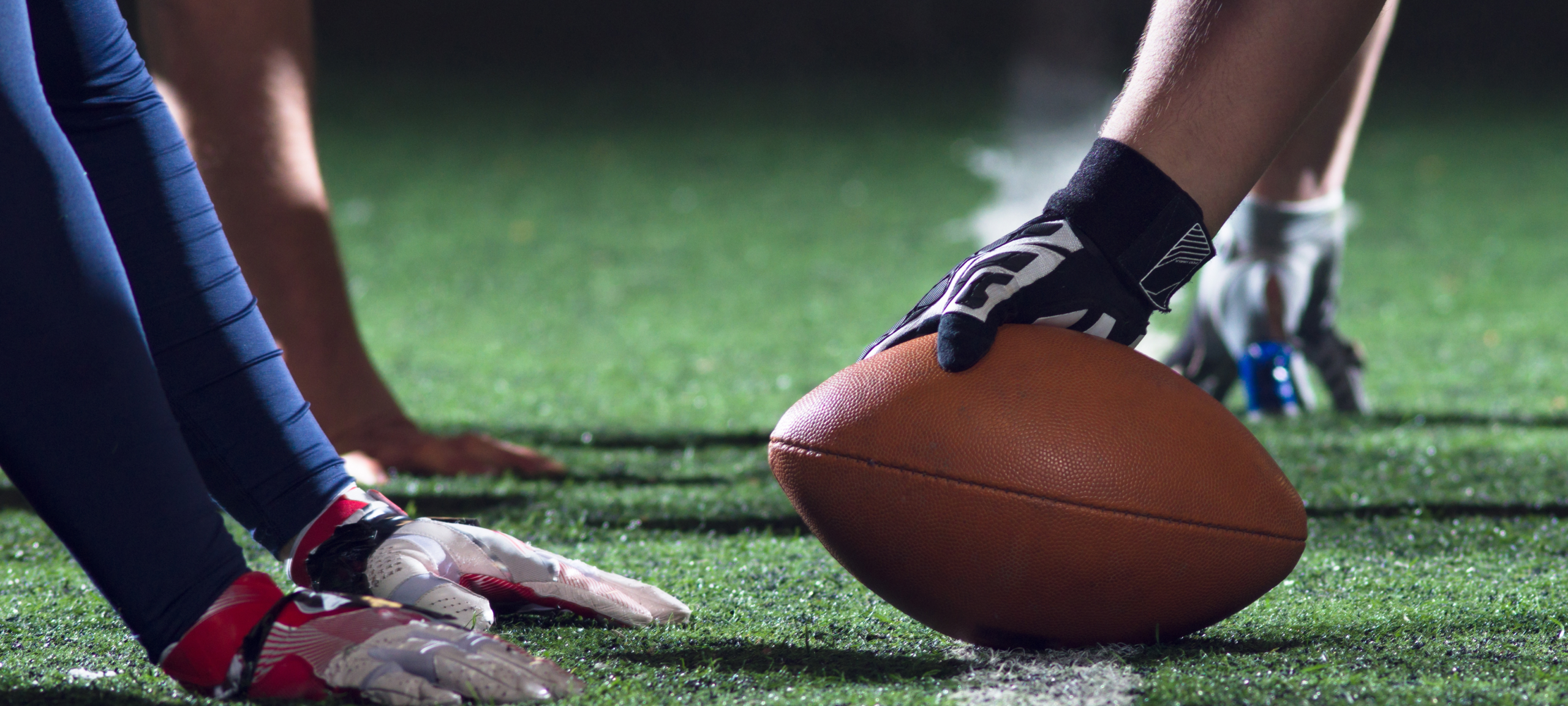 Close up of football snap